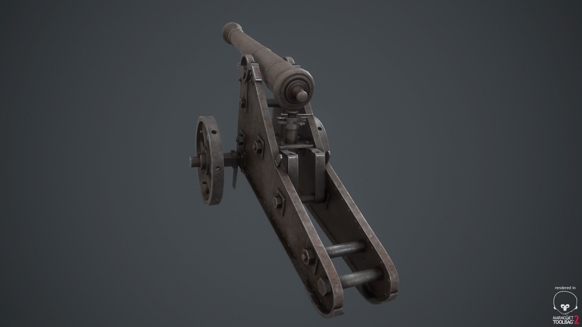 cannon Chernihiv Low-poly 3D model_2