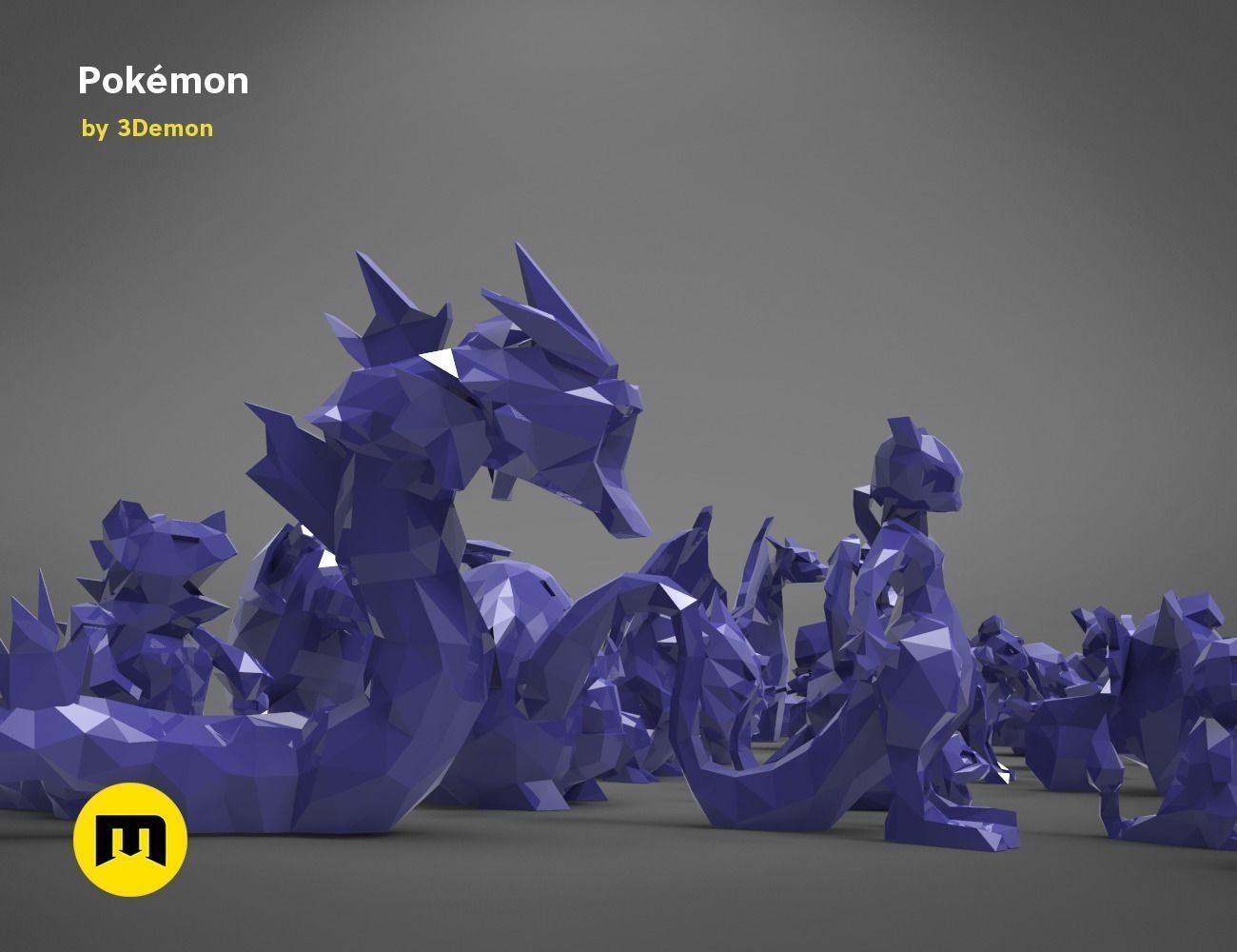 30 Lowpoly Pokemon 3D print model_31