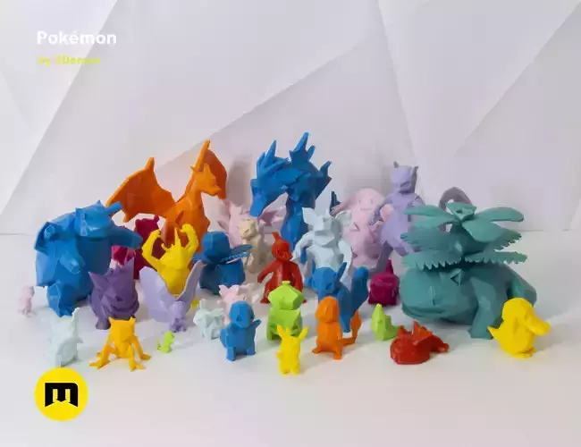 30 Lowpoly Pokemon 3D print model