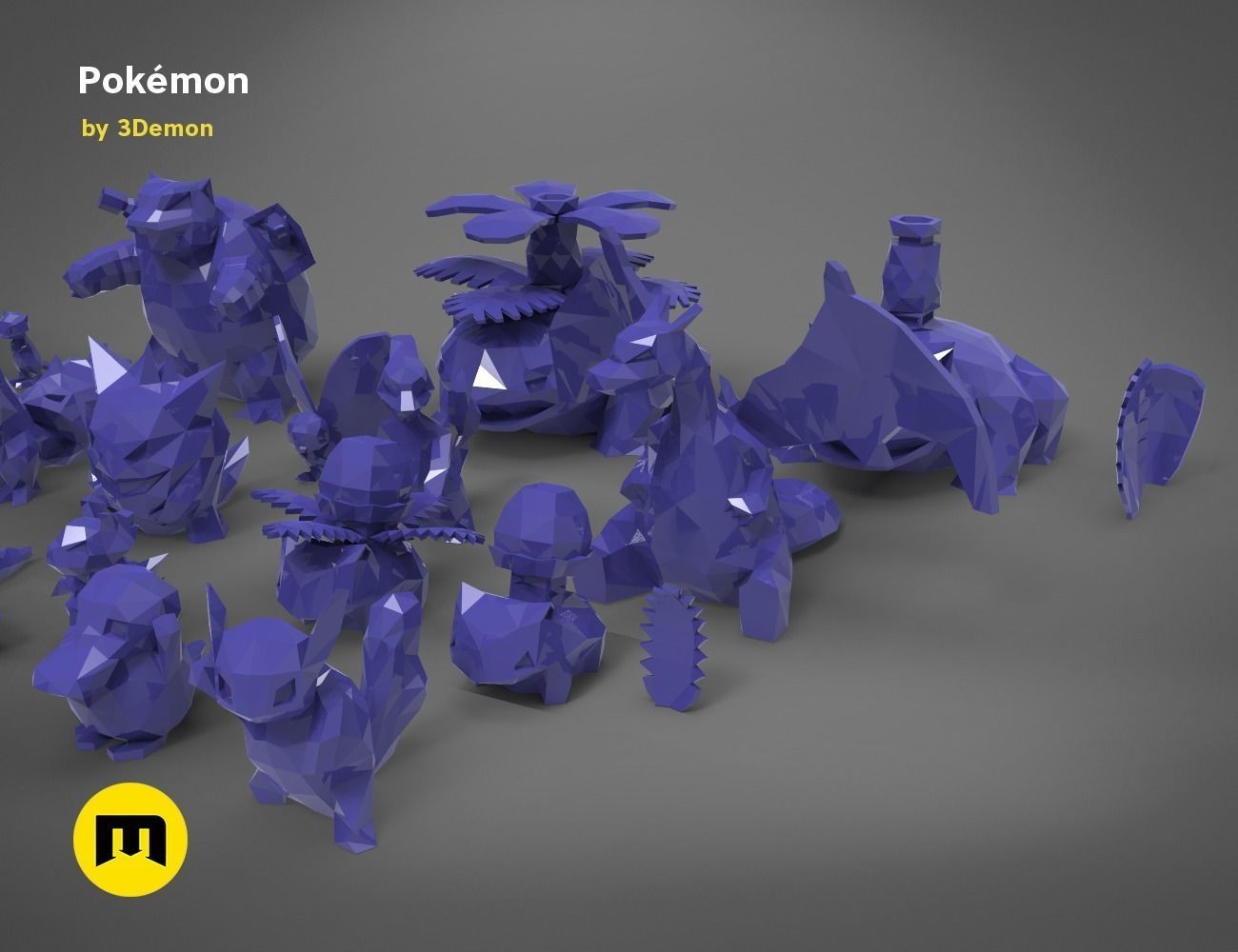 30 Lowpoly Pokemon 3D print model_32