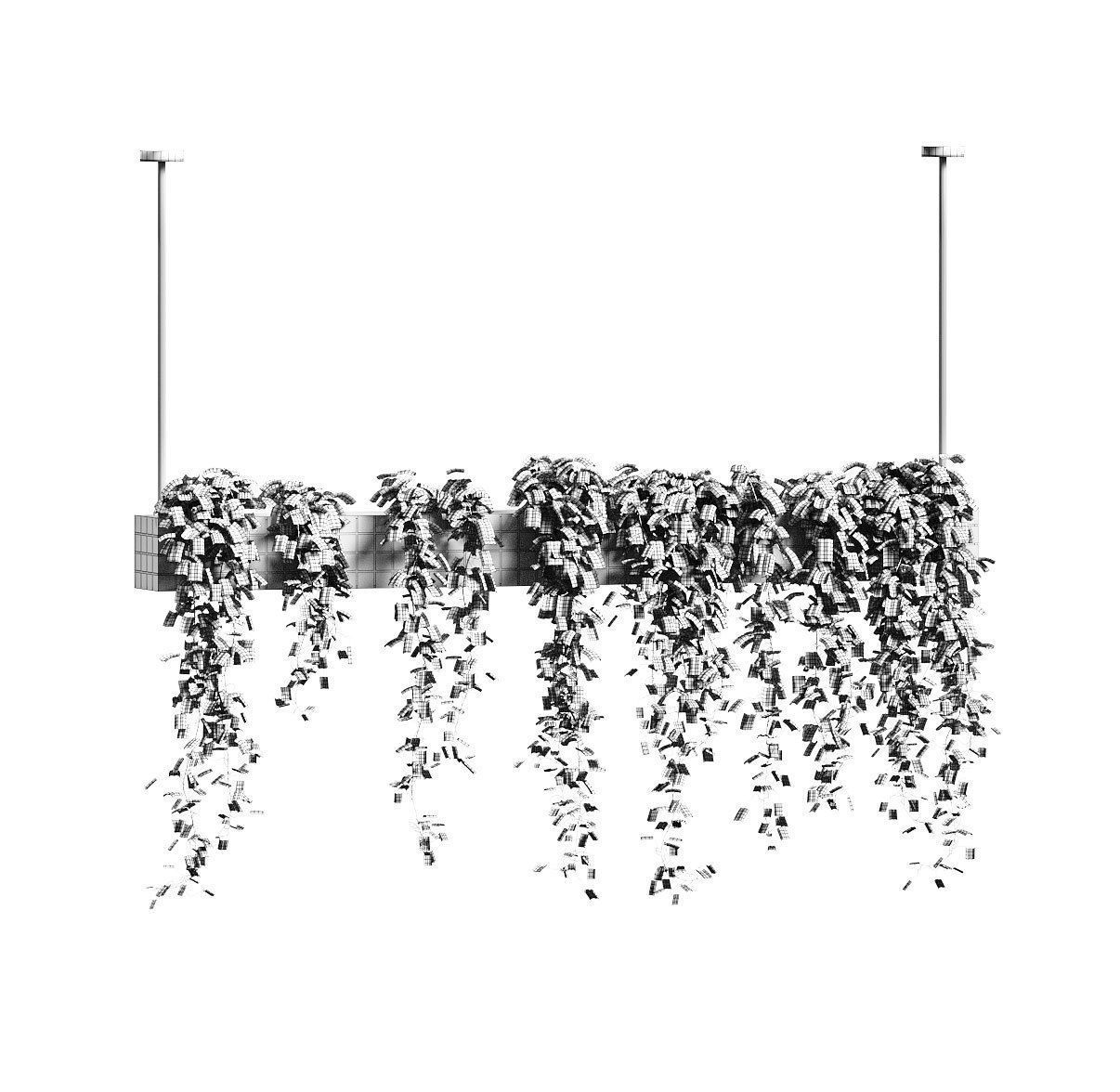 Ivy in hanging flower pots - 5 models 3D model_12