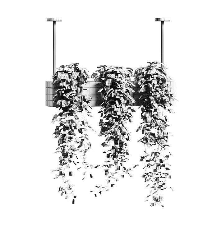 Ivy in hanging flower pots - 5 models 3D model_11