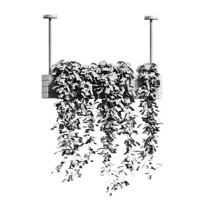 Ivy in hanging flower pots - 5 models 3D model_9