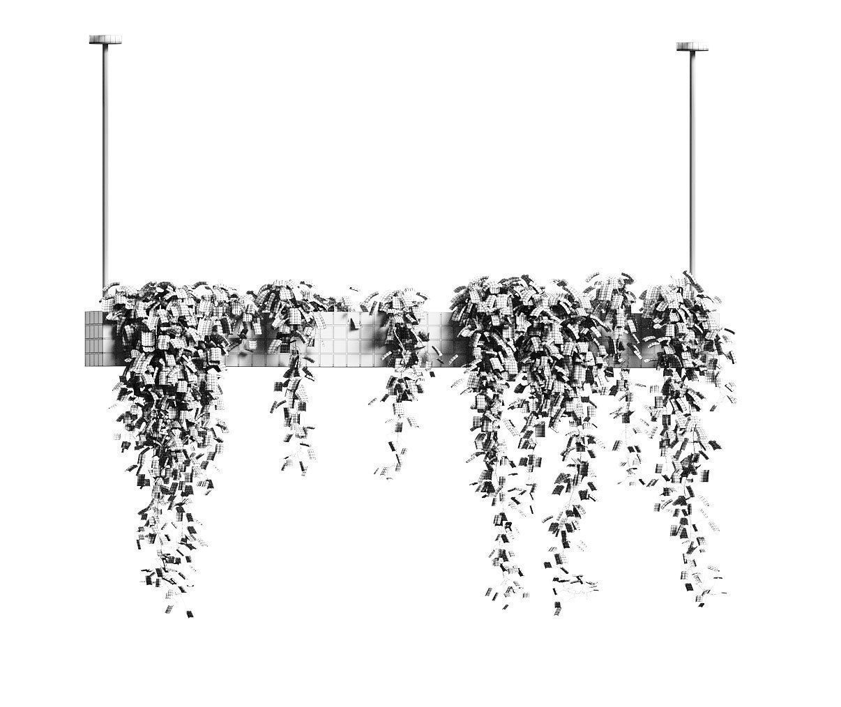 Ivy in hanging flower pots - 5 models 3D model_10