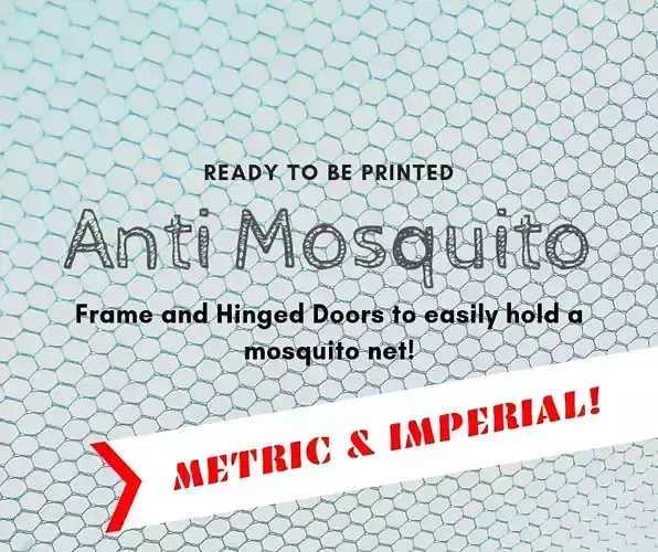 Frame and Hinged Doors for Mosquito Net 3D print model