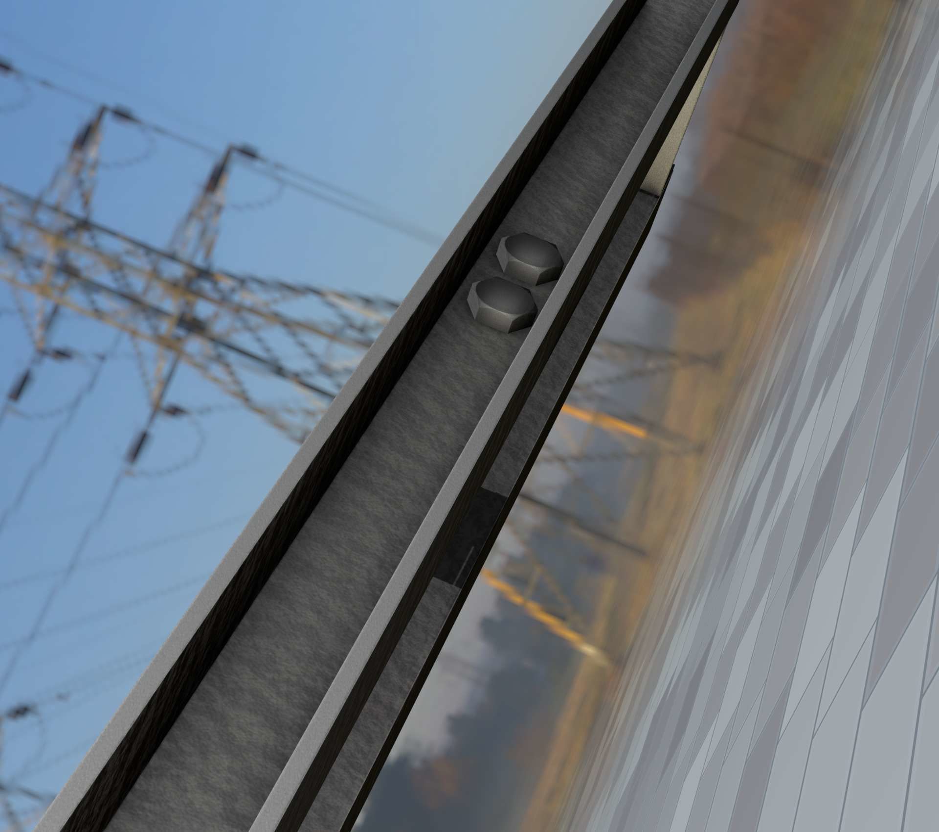 Power Pole Cross Connection 1 - Object 104 Low-poly 3D model_94