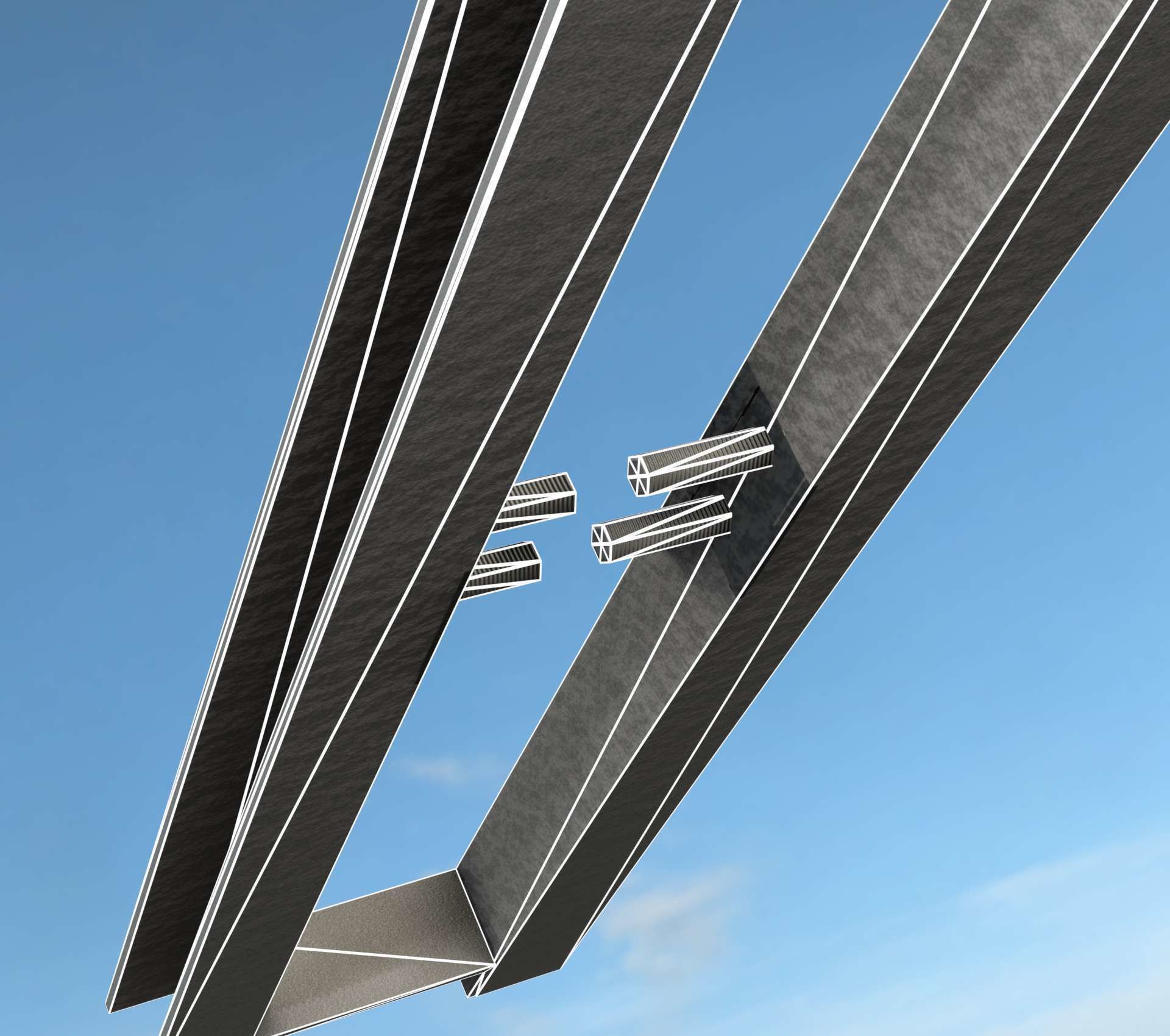 Power Pole Cross Connection 1 - Object 104 Low-poly 3D model_59