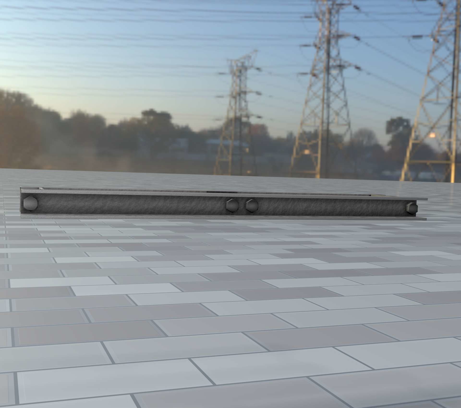 Power Pole Cross Connection 1 - Object 104 Low-poly 3D model_7