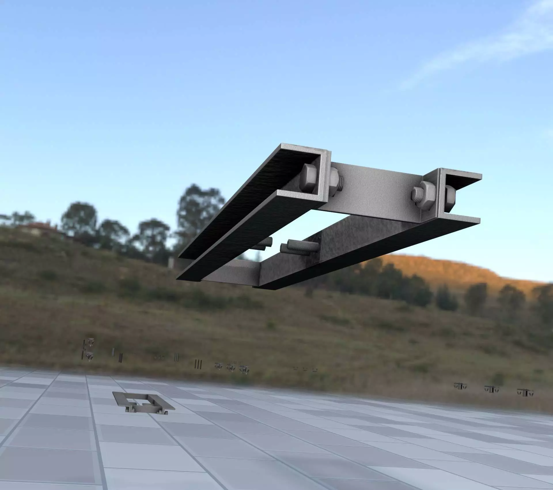 Power Pole Cross Connection 1 - Object 104 Low-poly 3D model_0