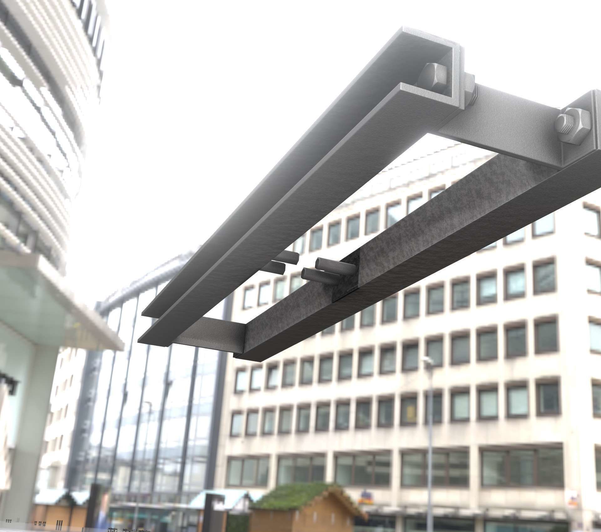 Power Pole Cross Connection 1 - Object 104 Low-poly 3D model_23