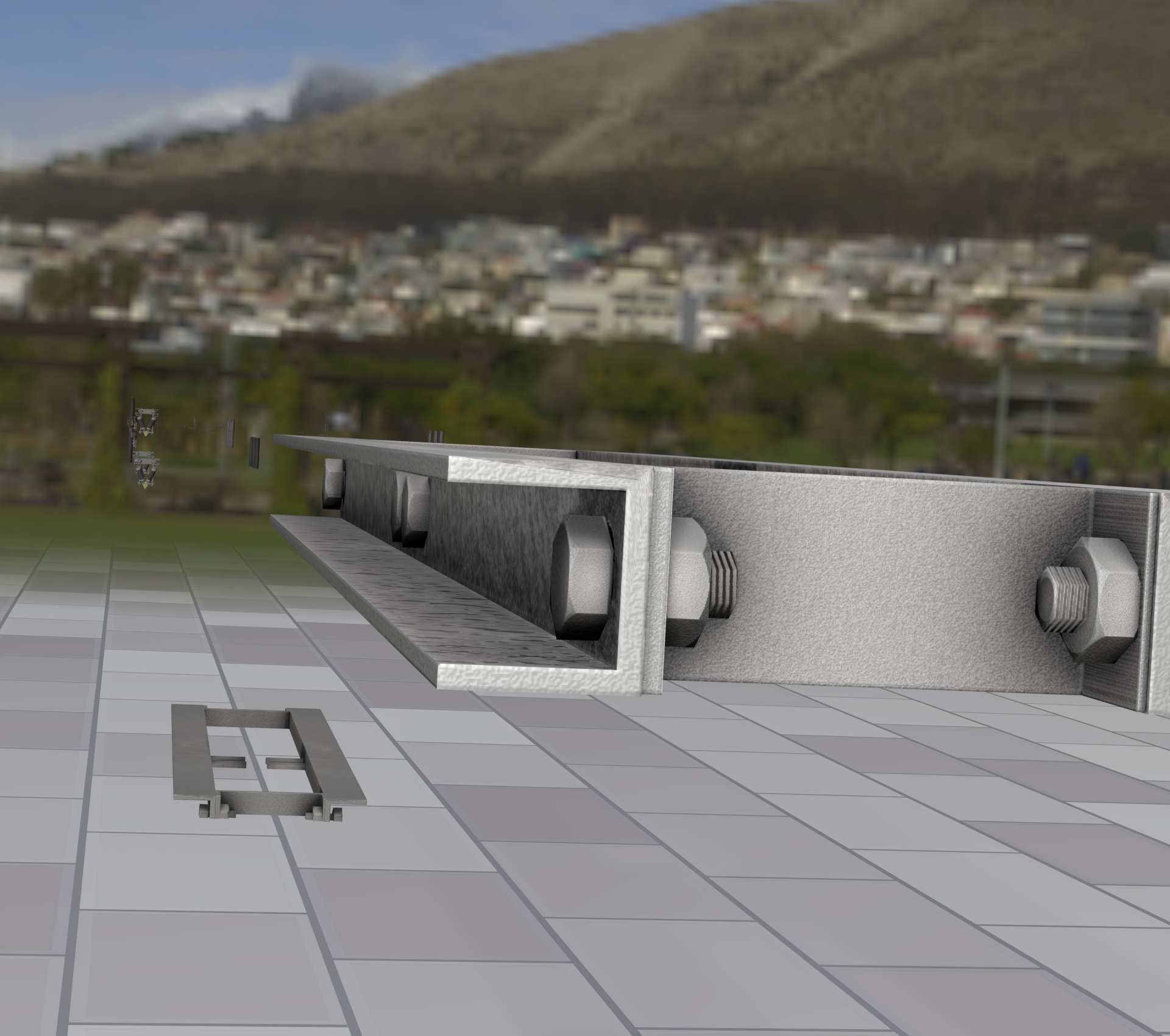 Power Pole Cross Connection 1 - Object 104 Low-poly 3D model_74