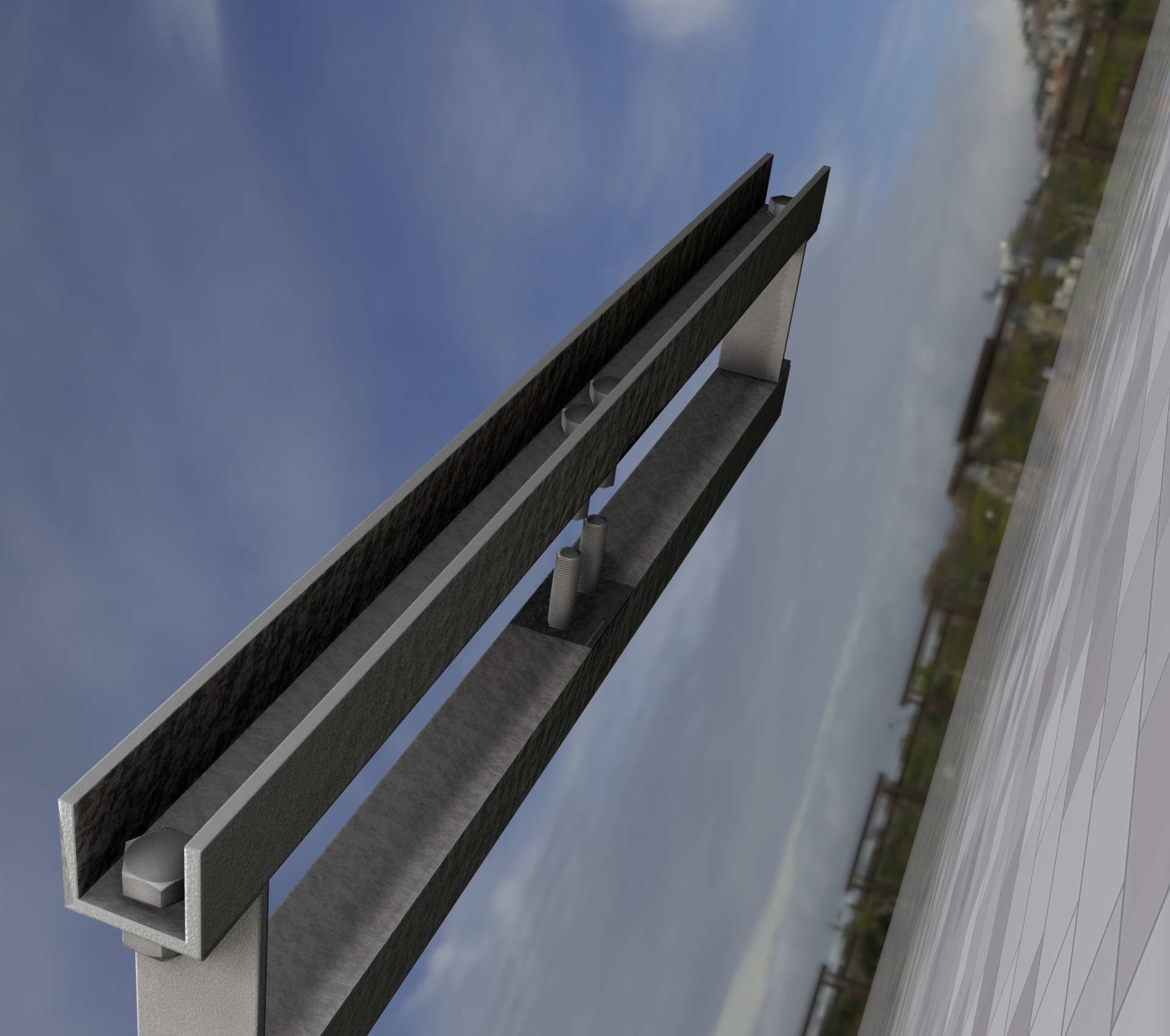 Power Pole Cross Connection 1 - Object 104 Low-poly 3D model_47