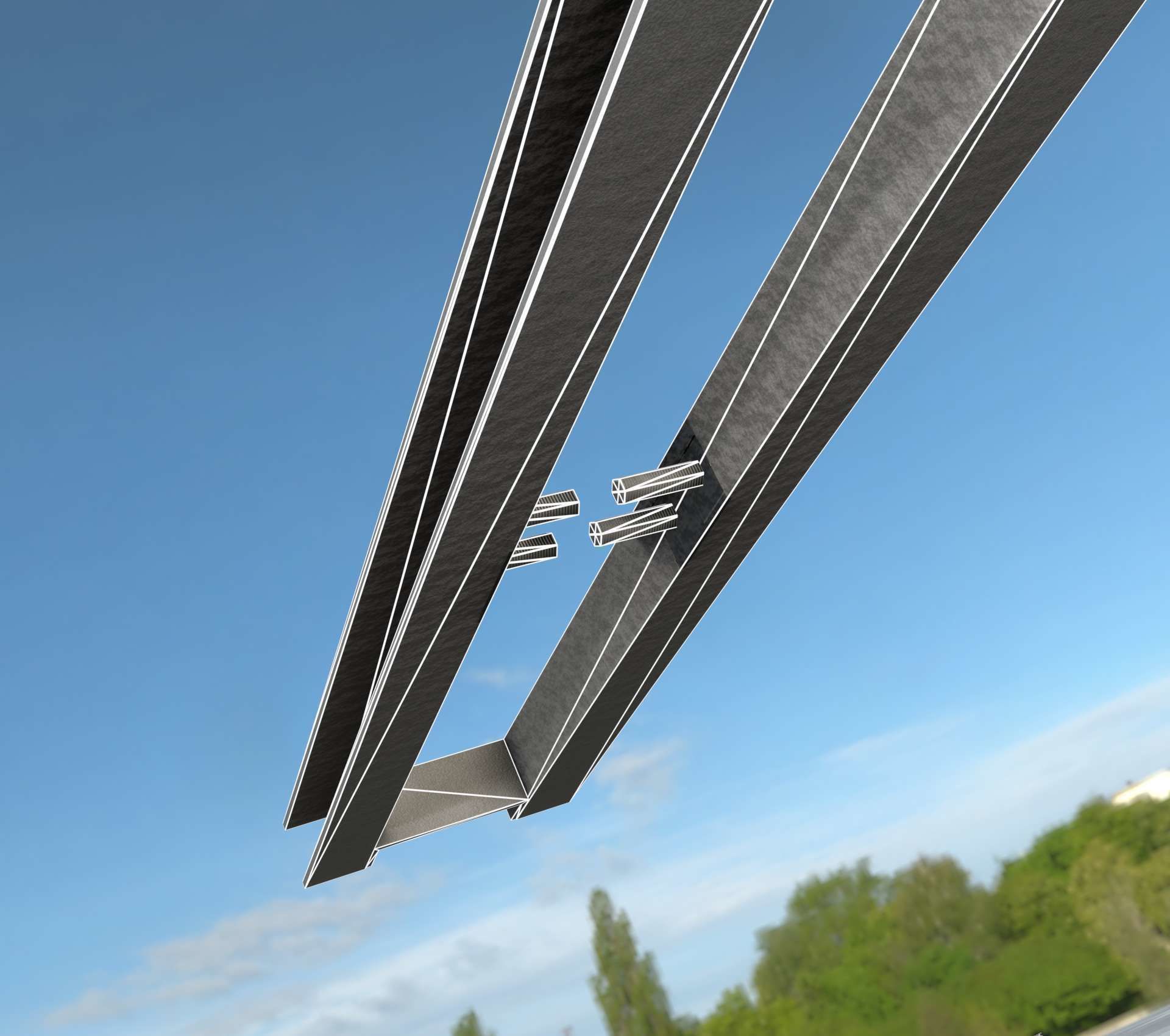 Power Pole Cross Connection 1 - Object 104 Low-poly 3D model_12