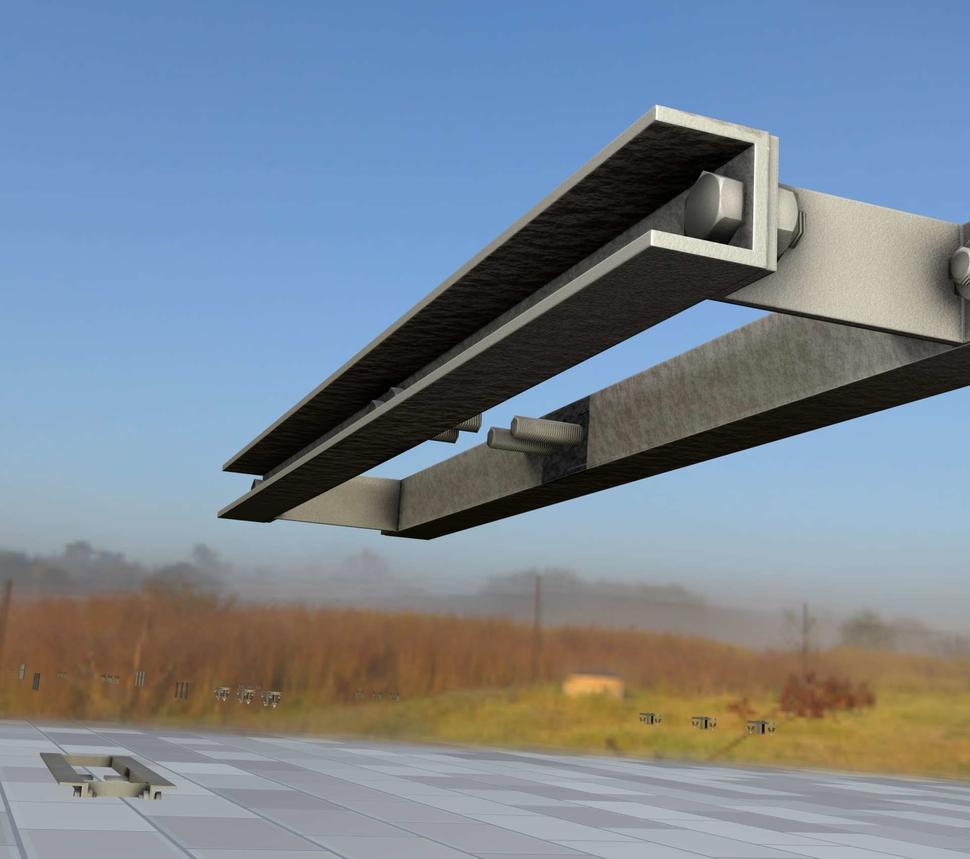 Power Pole Cross Connection 1 - Object 104 Low-poly 3D model_3