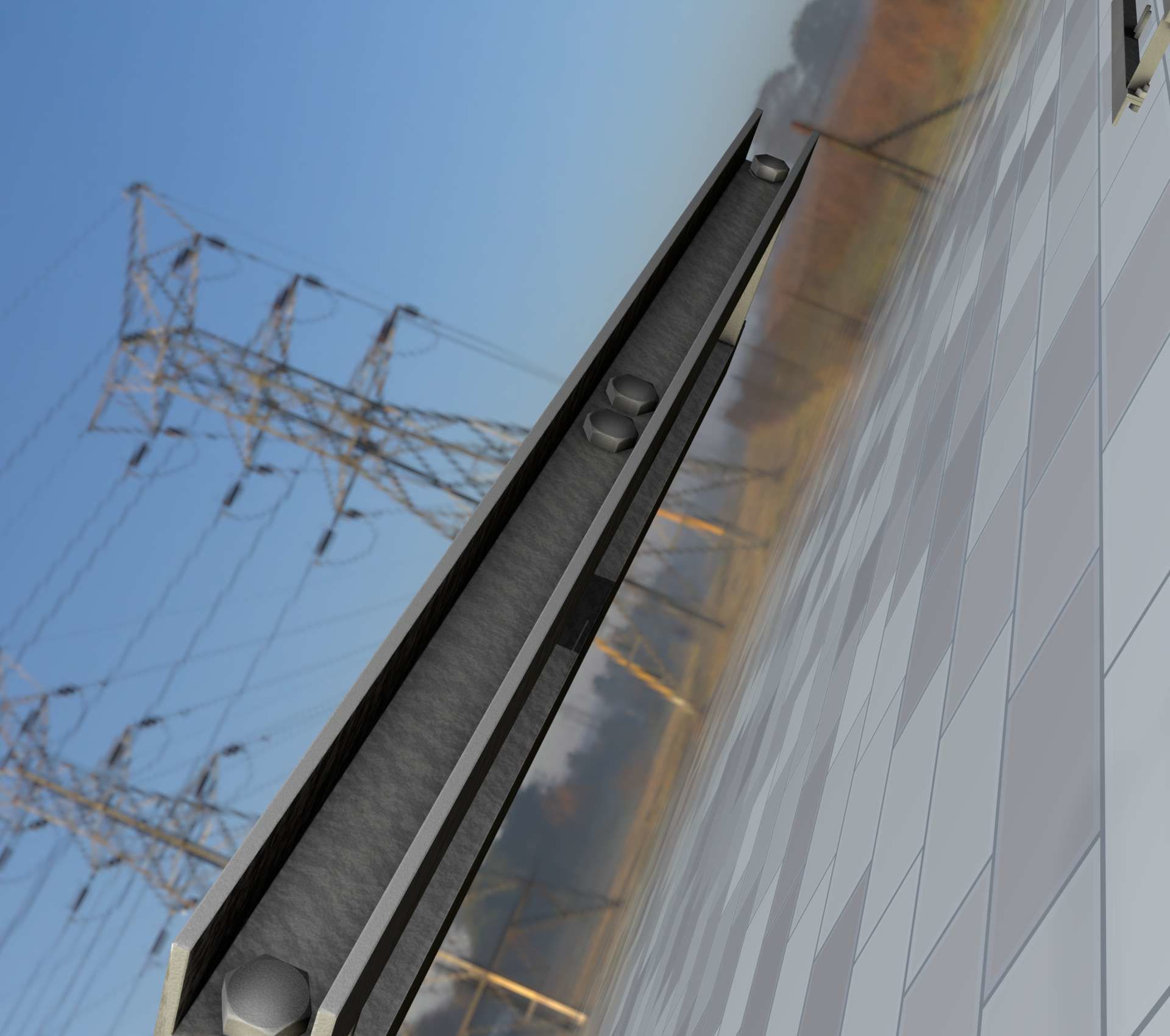 Power Pole Cross Connection 1 - Object 104 Low-poly 3D model_44