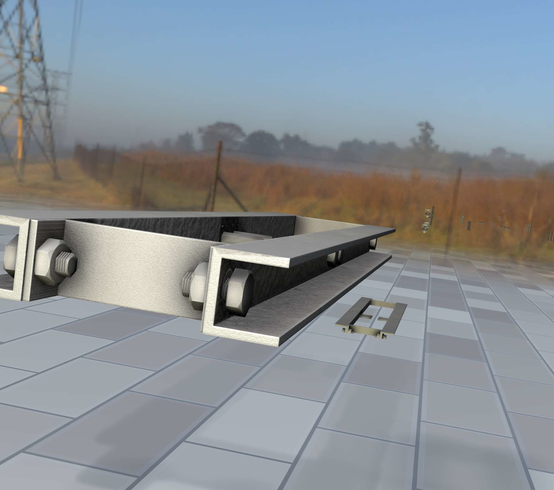 Power Pole Cross Connection 1 - Object 104 Low-poly 3D model_2