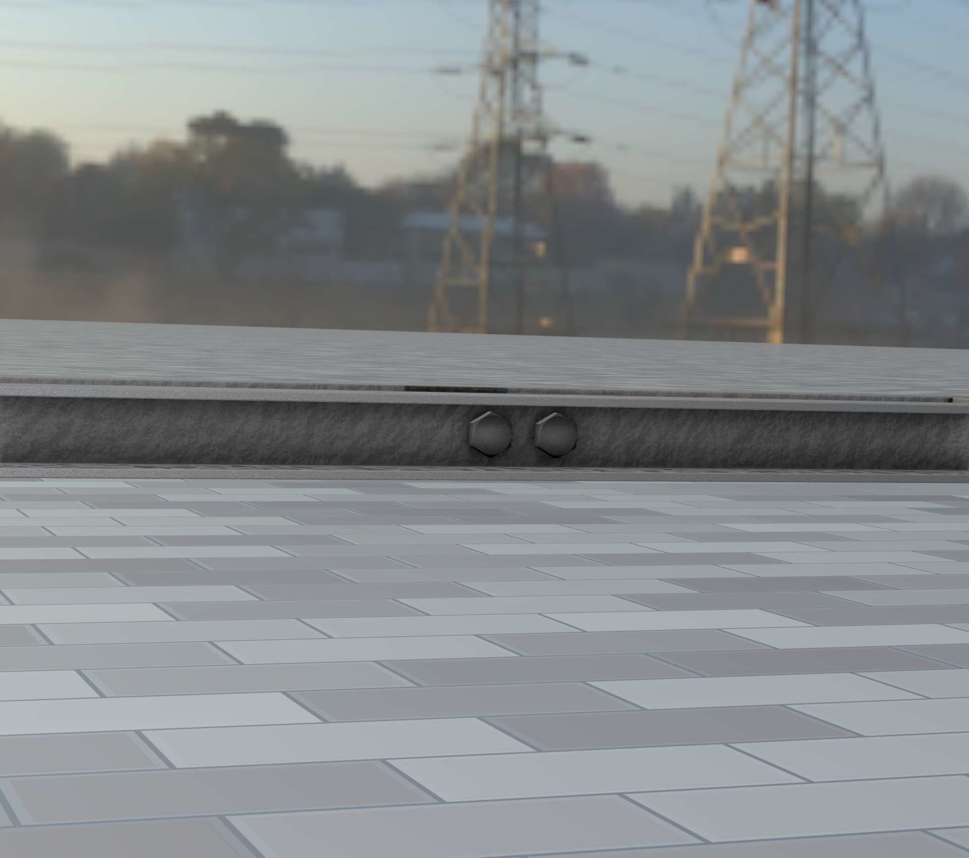 Power Pole Cross Connection 1 - Object 104 Low-poly 3D model_54