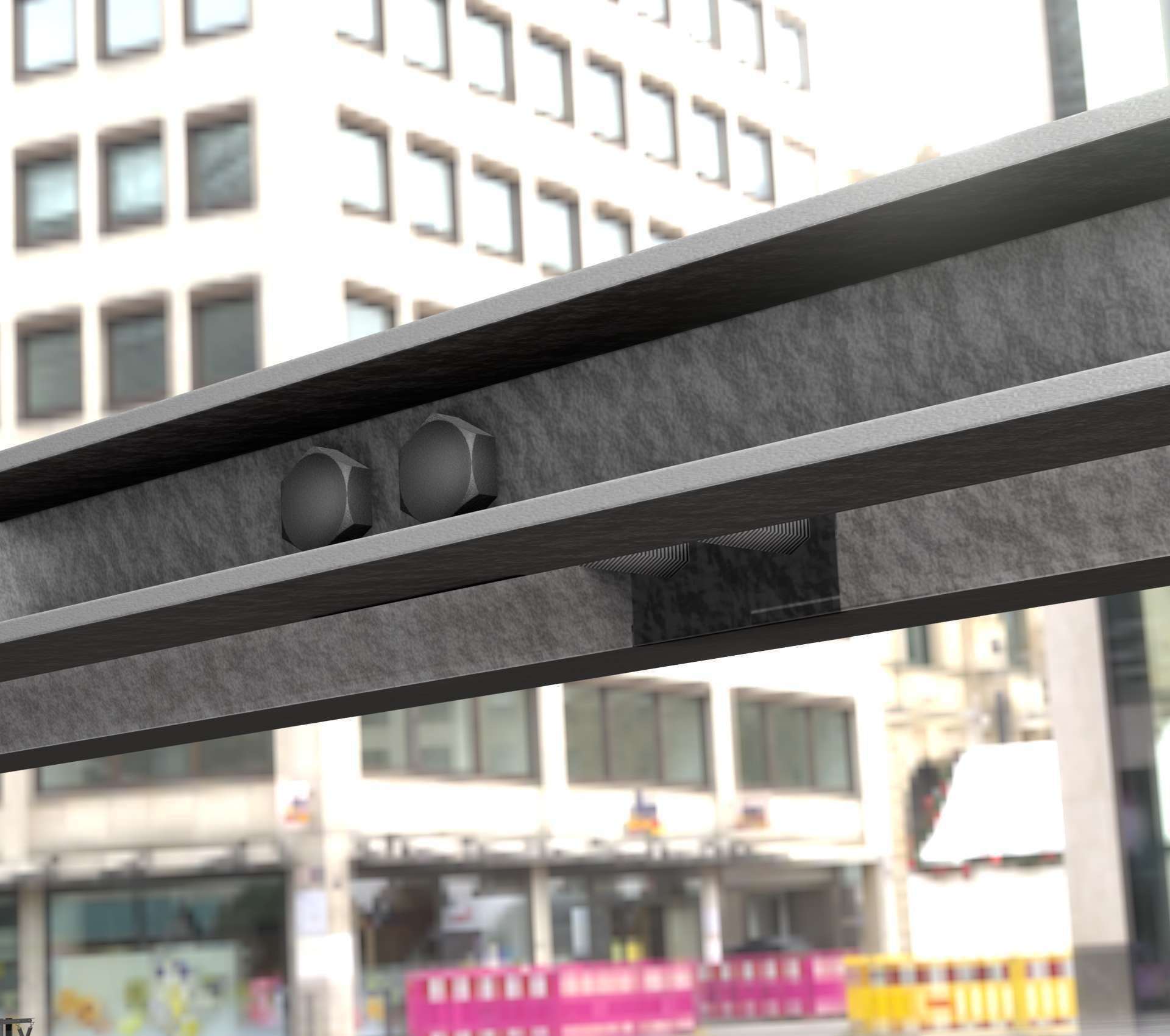 Power Pole Cross Connection 1 - Object 104 Low-poly 3D model_84