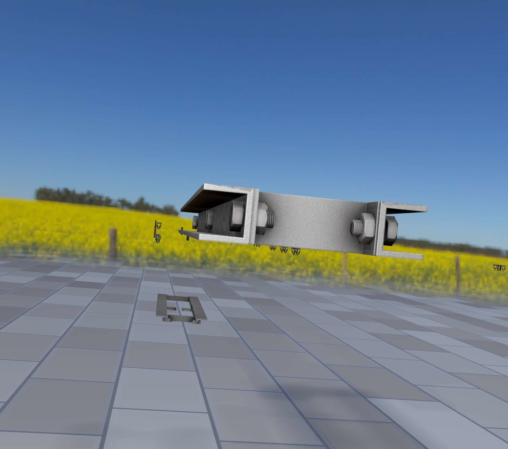 Power Pole Cross Connection 1 - Object 104 Low-poly 3D model_20