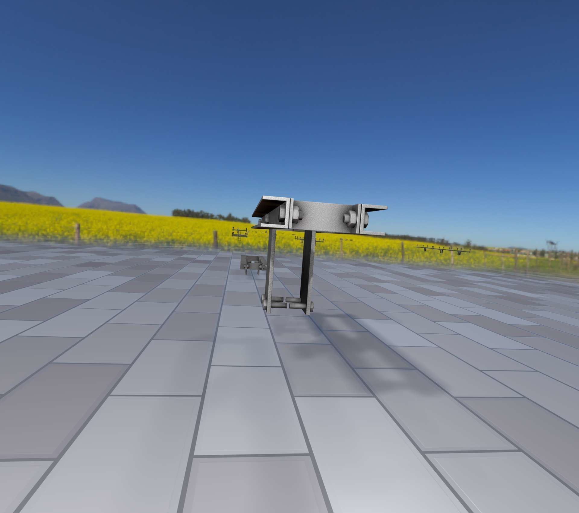 Power Pole Cross Connection 2 - Object 107 Low-poly 3D model_7