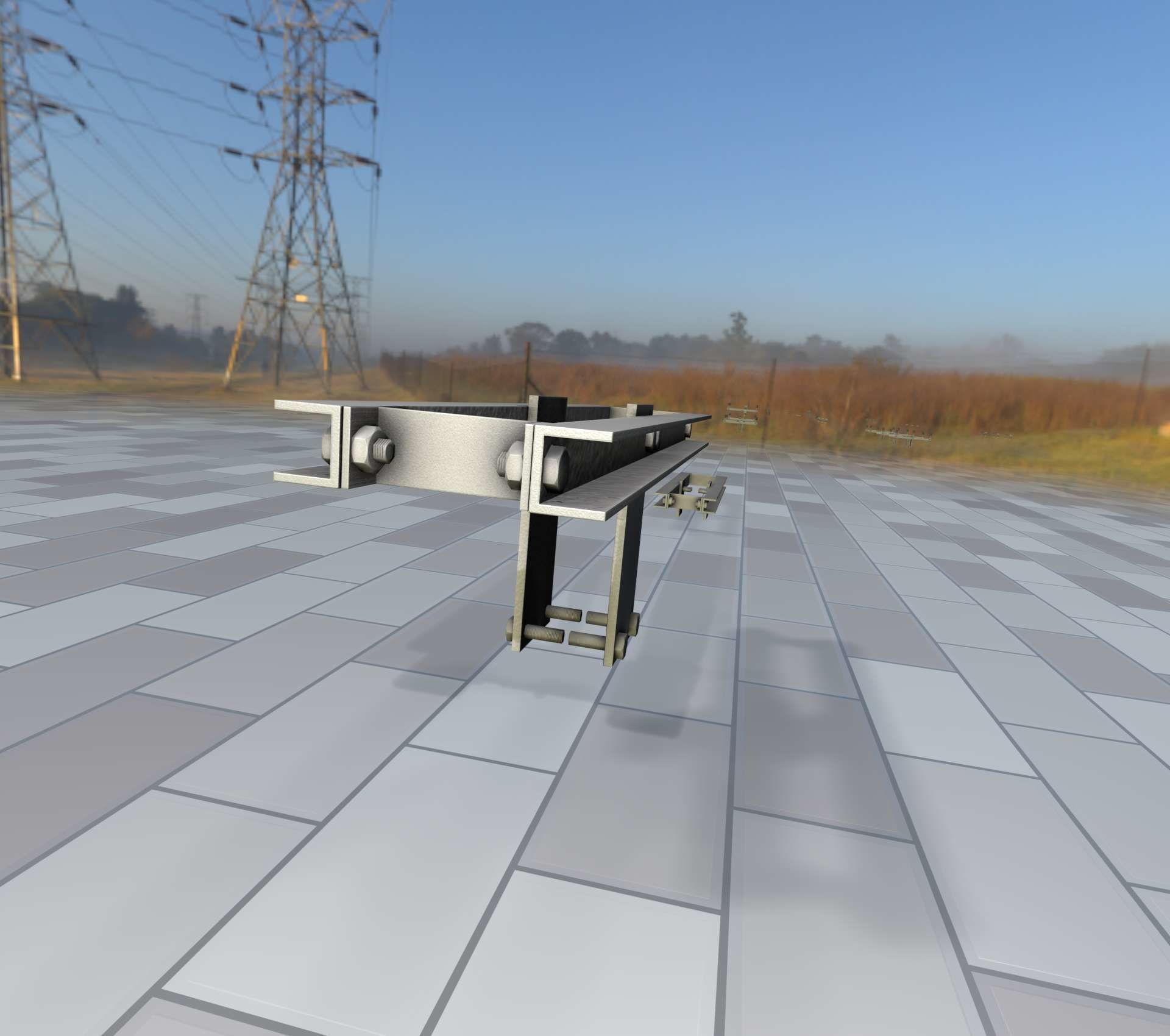 Power Pole Cross Connection 2 - Object 107 Low-poly 3D model_4