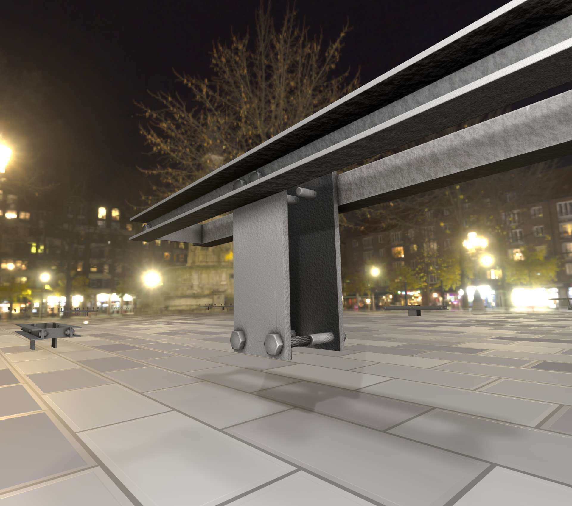 Power Pole Cross Connection 2 - Object 107 Low-poly 3D model_33