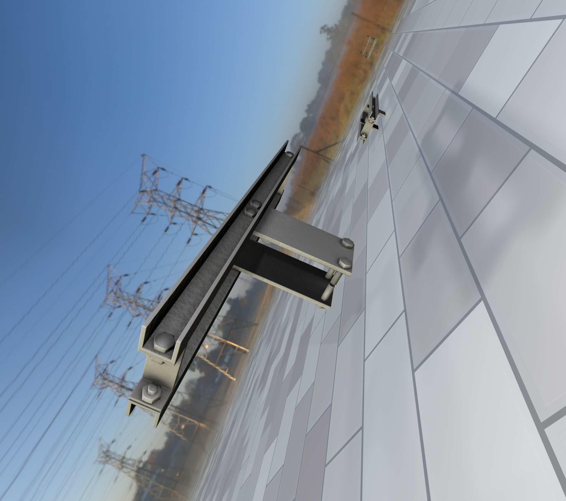 Power Pole Cross Connection 2 - Object 107 Low-poly 3D model_44