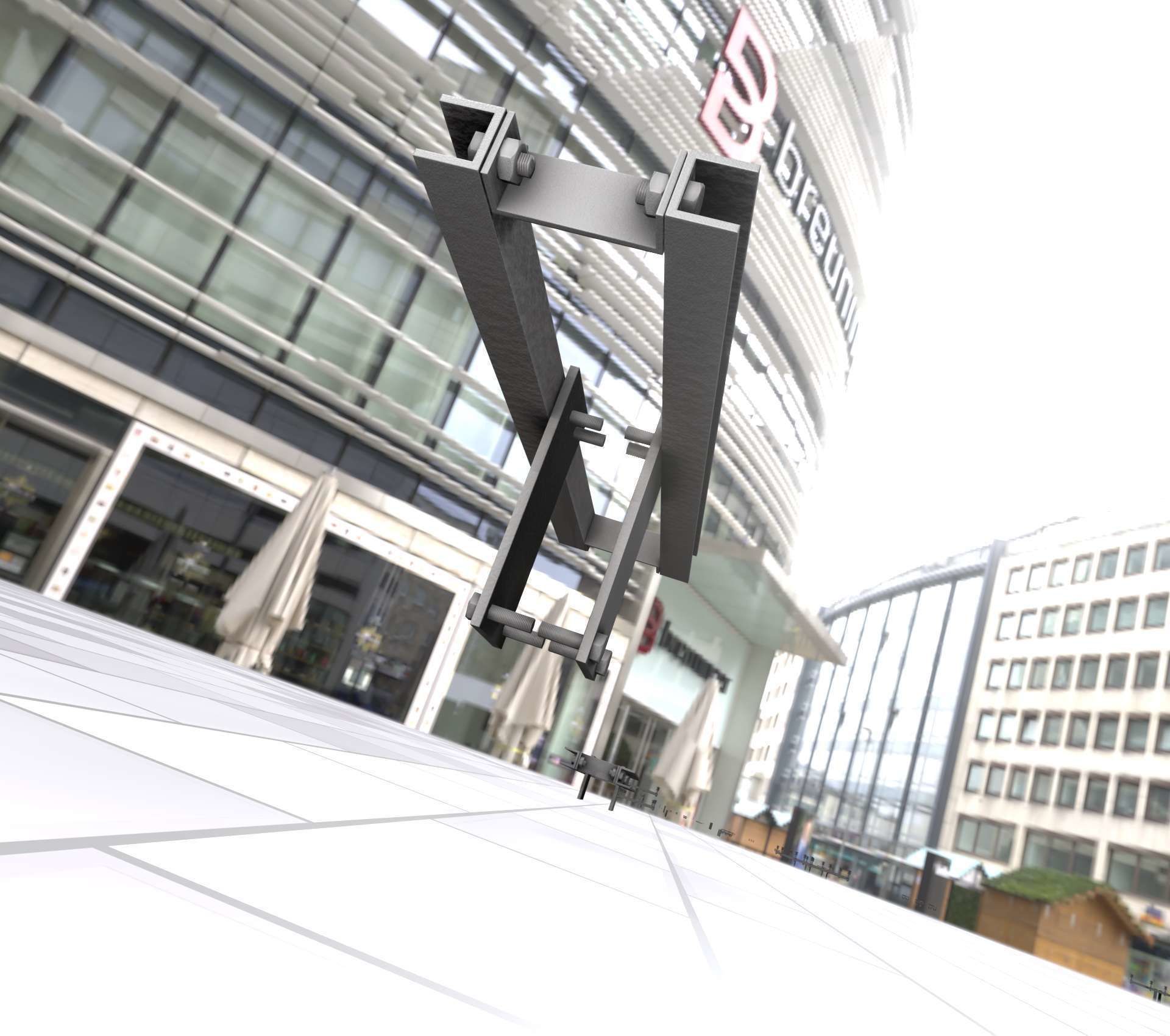 Power Pole Cross Connection 2 - Object 107 Low-poly 3D model_6