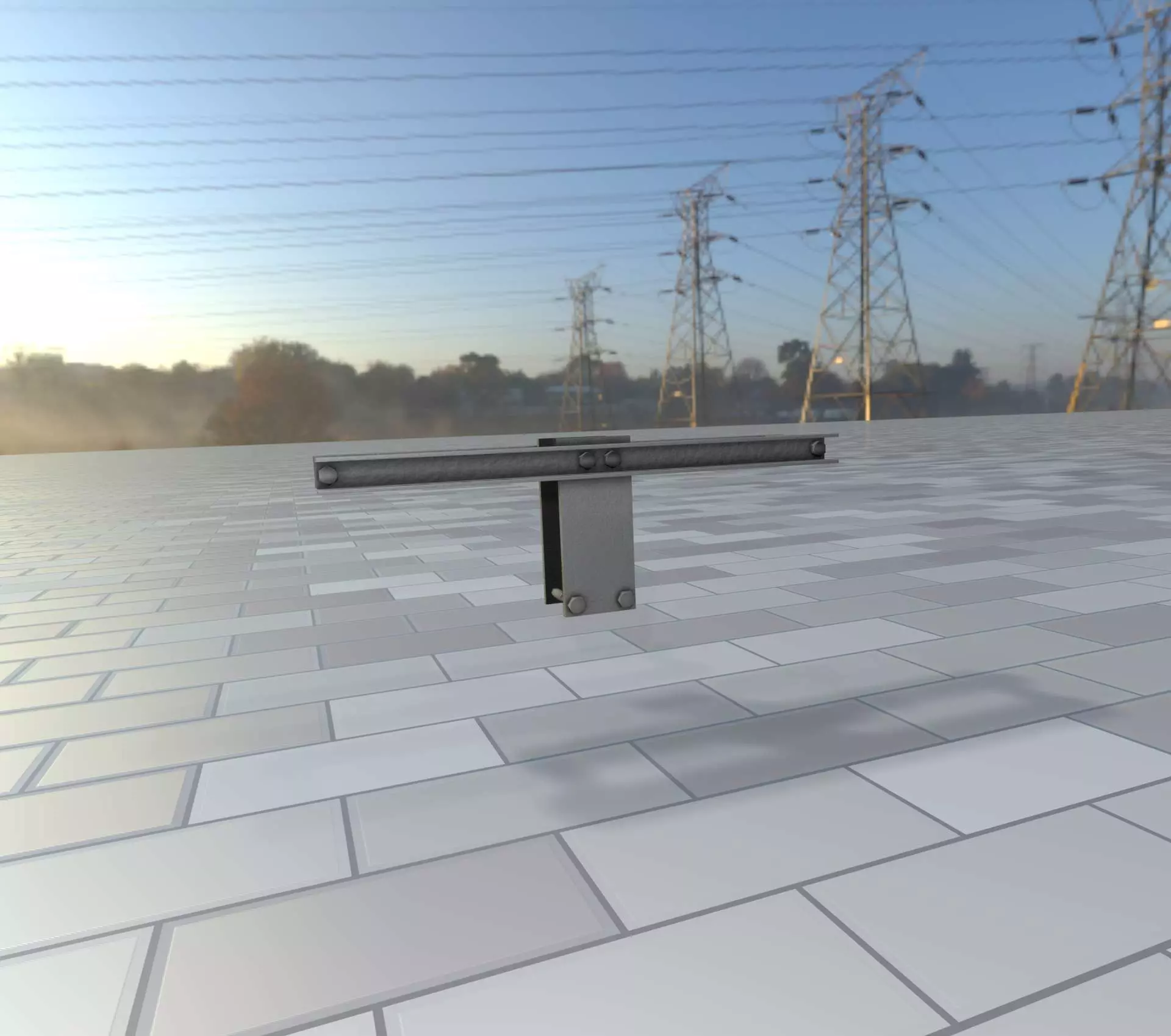 Power Pole Cross Connection 2 - Object 107 Low-poly 3D model_0