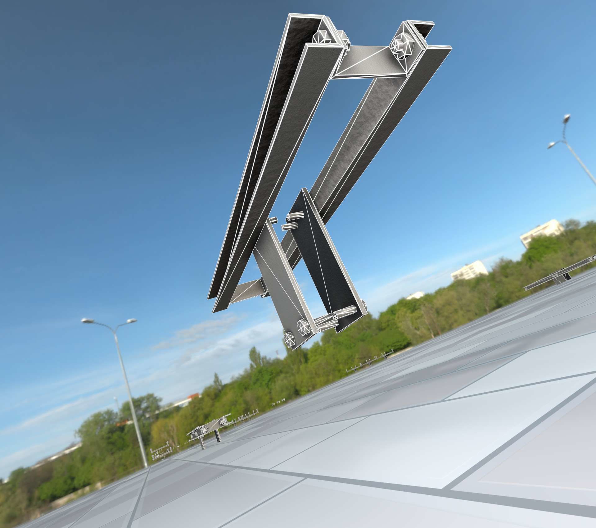 Power Pole Cross Connection 2 - Object 107 Low-poly 3D model_13