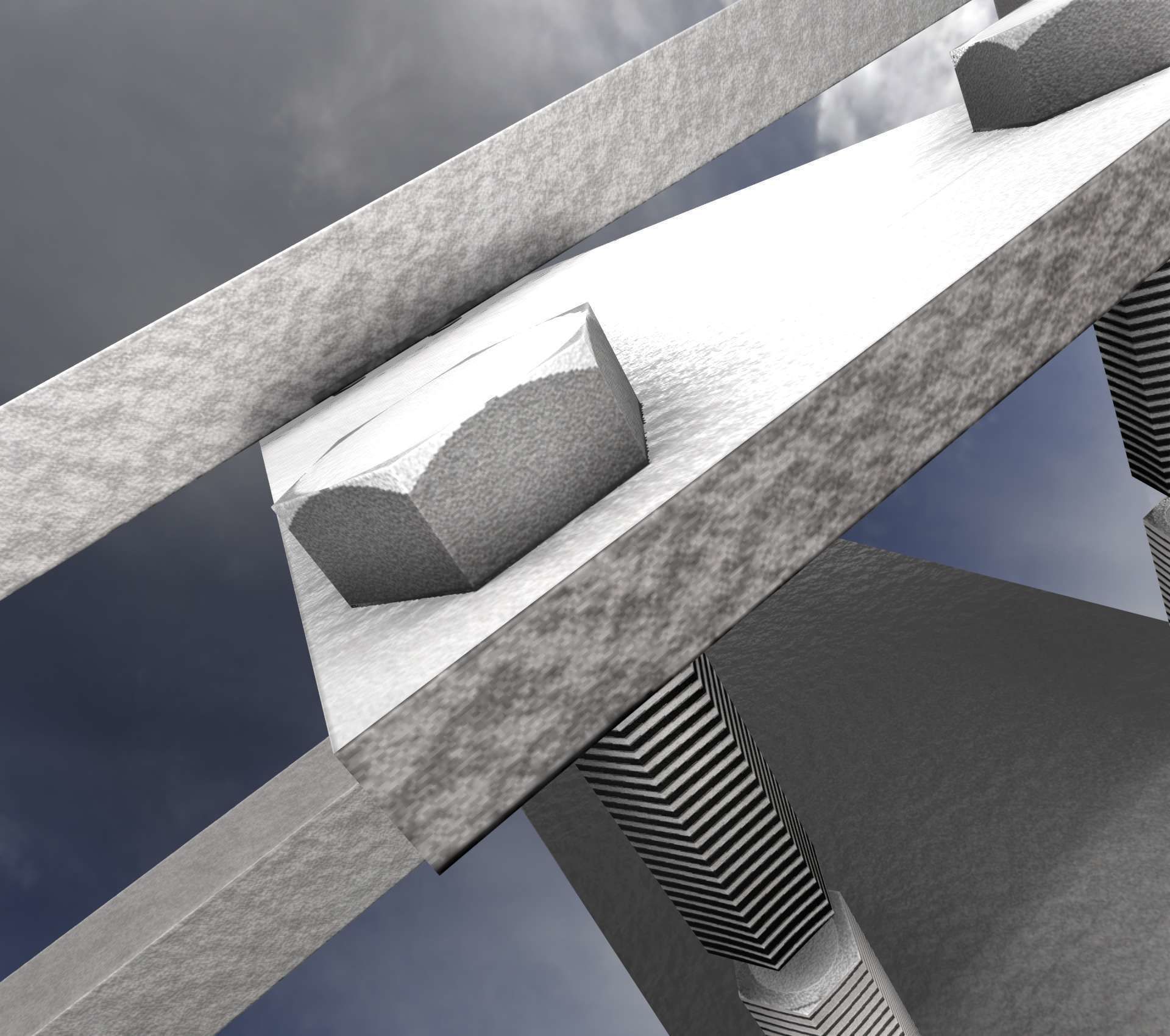 Power Pole Cross Connection 2 - Object 107 Low-poly 3D model_29