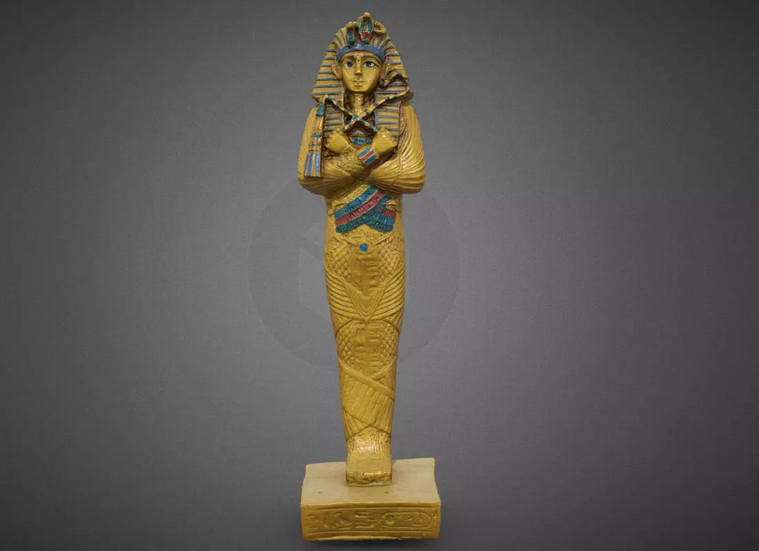 Plastic Egyptian Statue 3D 3D model_0