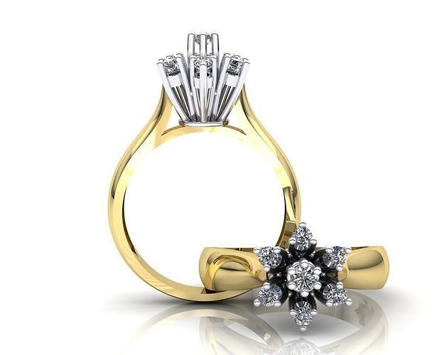 MGold038  Diamond Ring 3dmodel 3D print ready 3D print model
