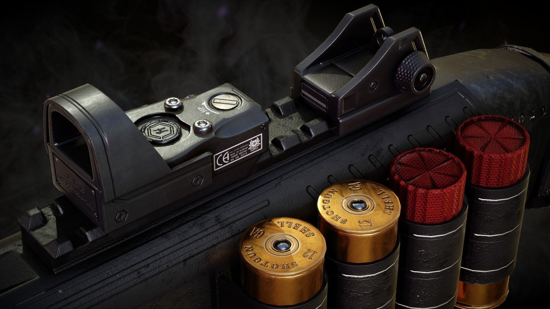 Remington 870 Pump-Action Shotgun Low-poly 3D model_4