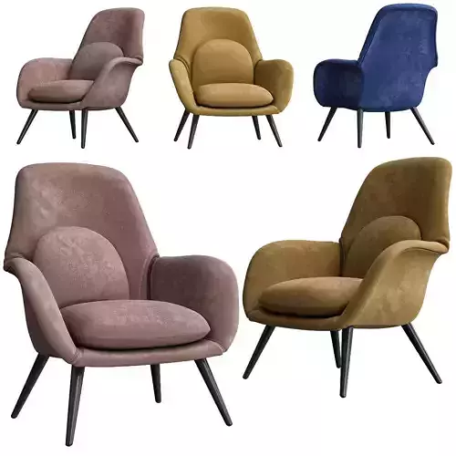 Swoon Lounge - Fredericia Furniture 3d model