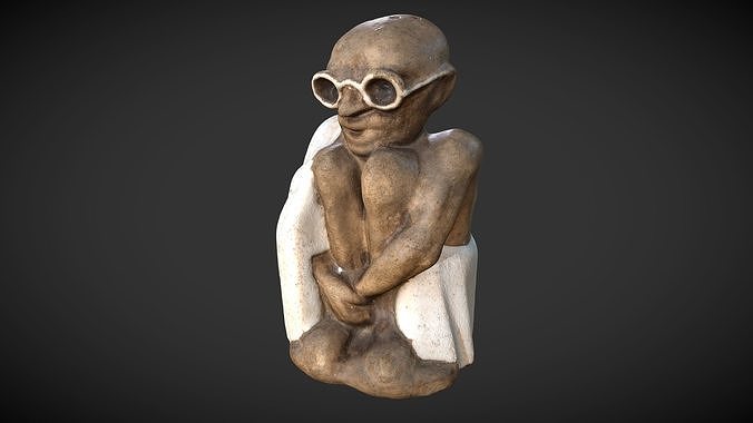 Gandhi Salt Shaker Low-poly 3D model
