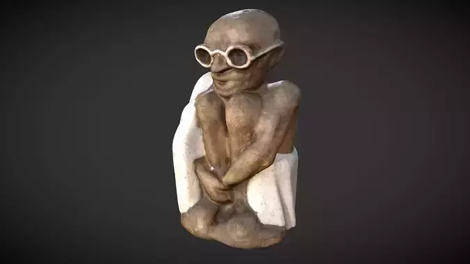 Gandhi Salt Shaker Low-poly 3D model