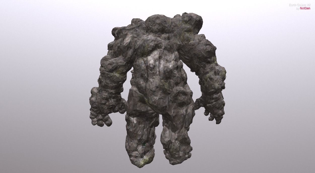 Ancient Earth Golem V2 Free low-poly 3D model_4