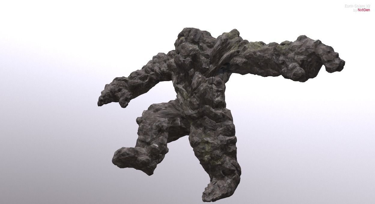 Ancient Earth Golem V2 Free low-poly 3D model_6