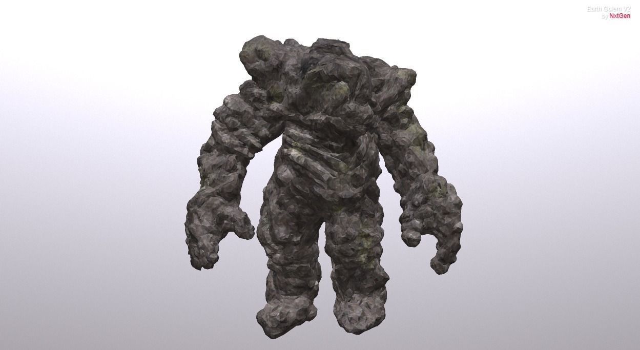 Ancient Earth Golem V2 Free low-poly 3D model_3