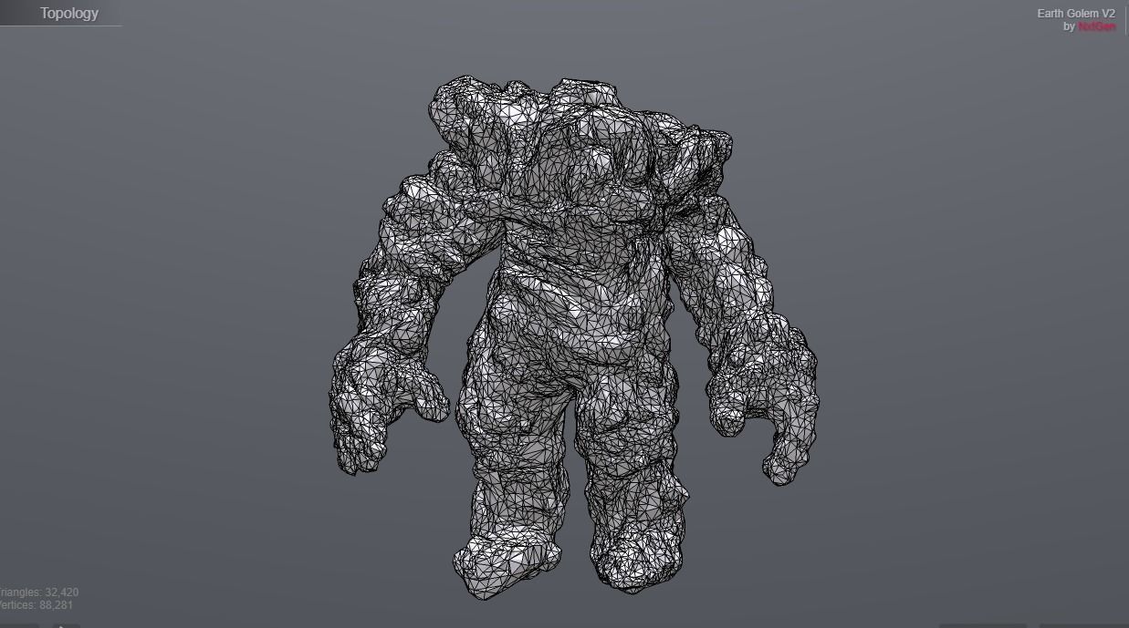 Ancient Earth Golem V2 Free low-poly 3D model_8