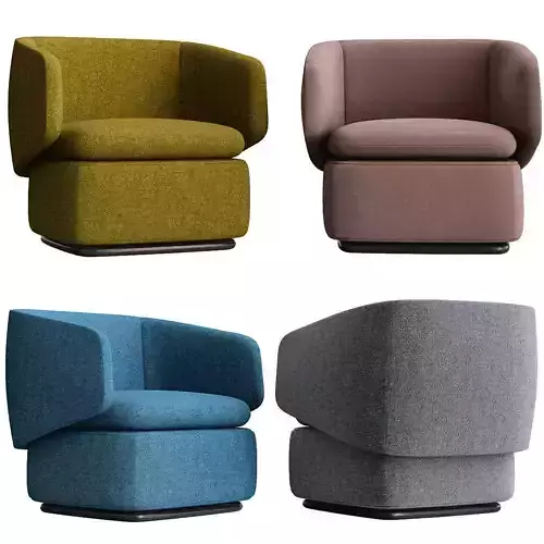 Crescent Swivel Chair Westelm 3d model