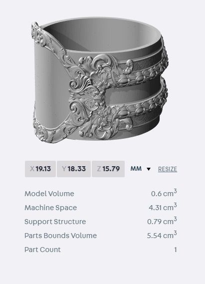Carved Floral Pattern Rings US5 3D print model_5