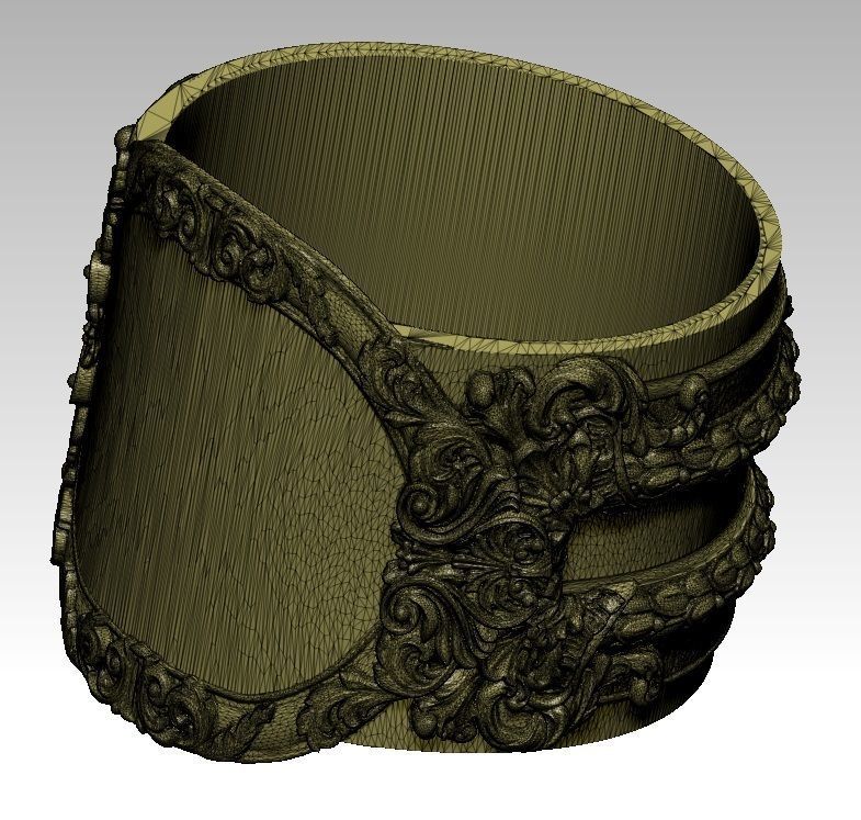 Carved Floral Pattern Rings US5 3D print model_4
