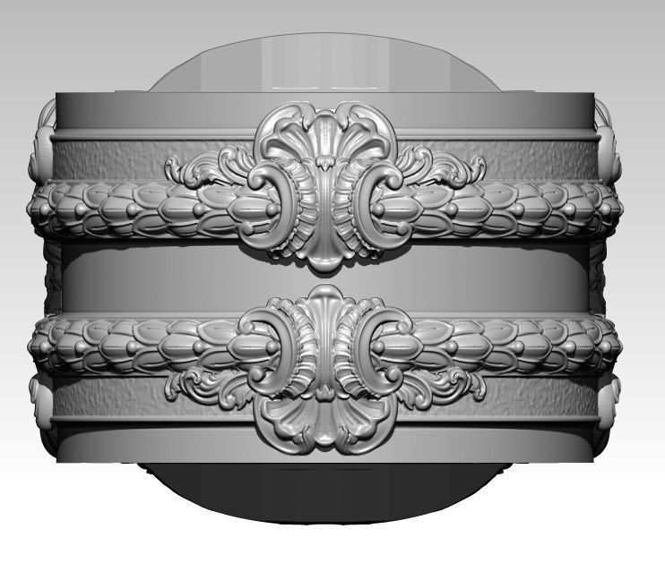 Carved Floral Pattern Rings US5 3D print model_2