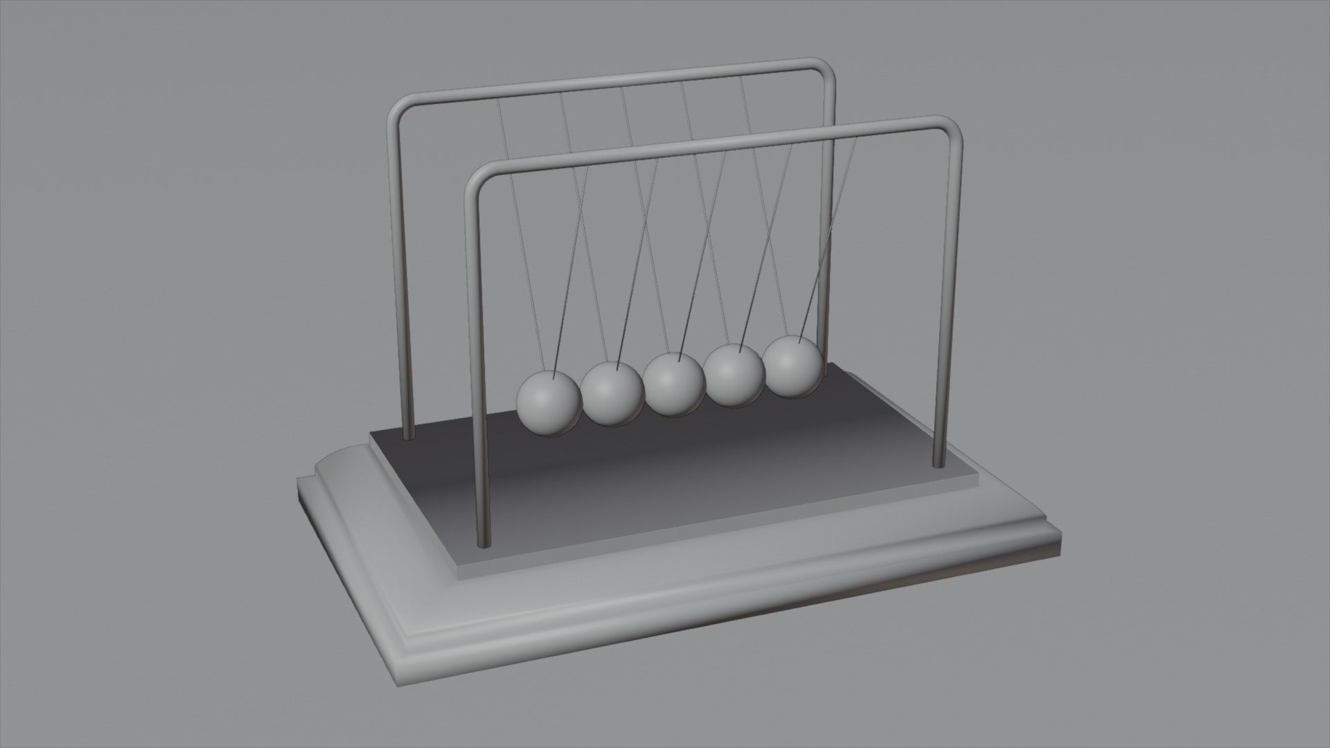 Newtons Cradle Balls Animated 3D model_2