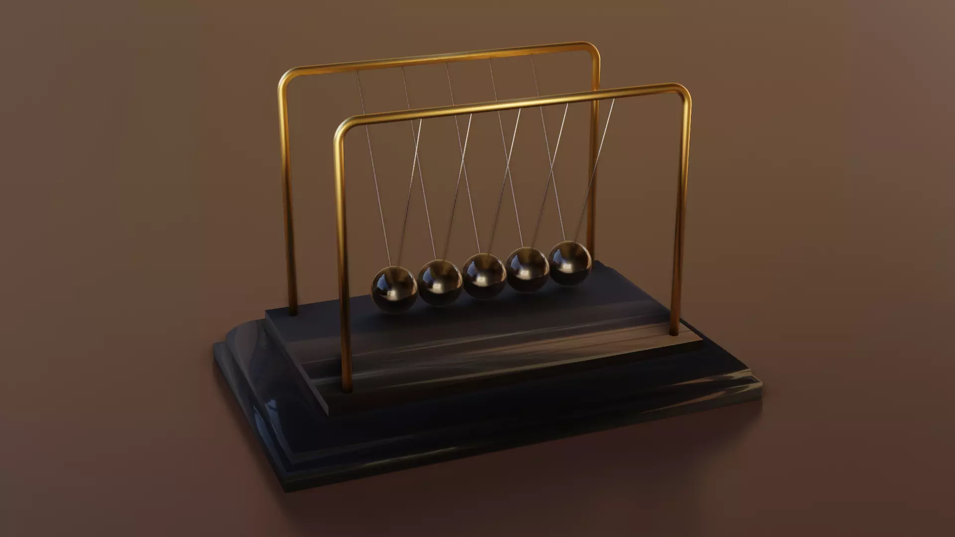 Newtons Cradle Balls Animated 3D model_0