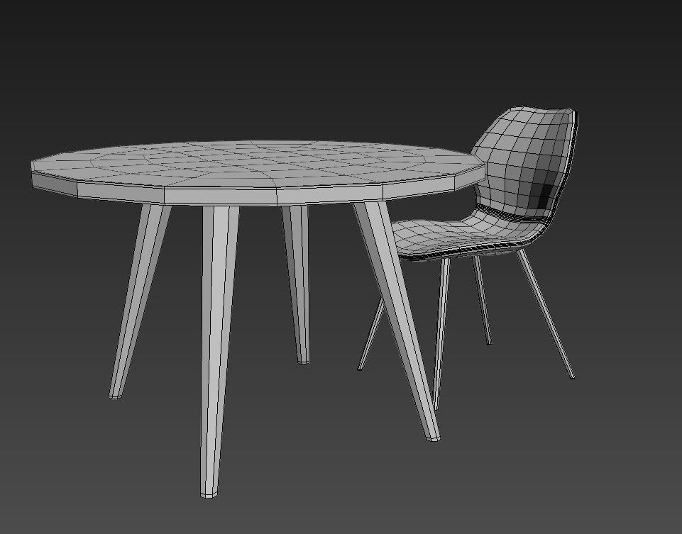 Highrock Dinning Chair Rowico Dining Table 3d model 3D model_2
