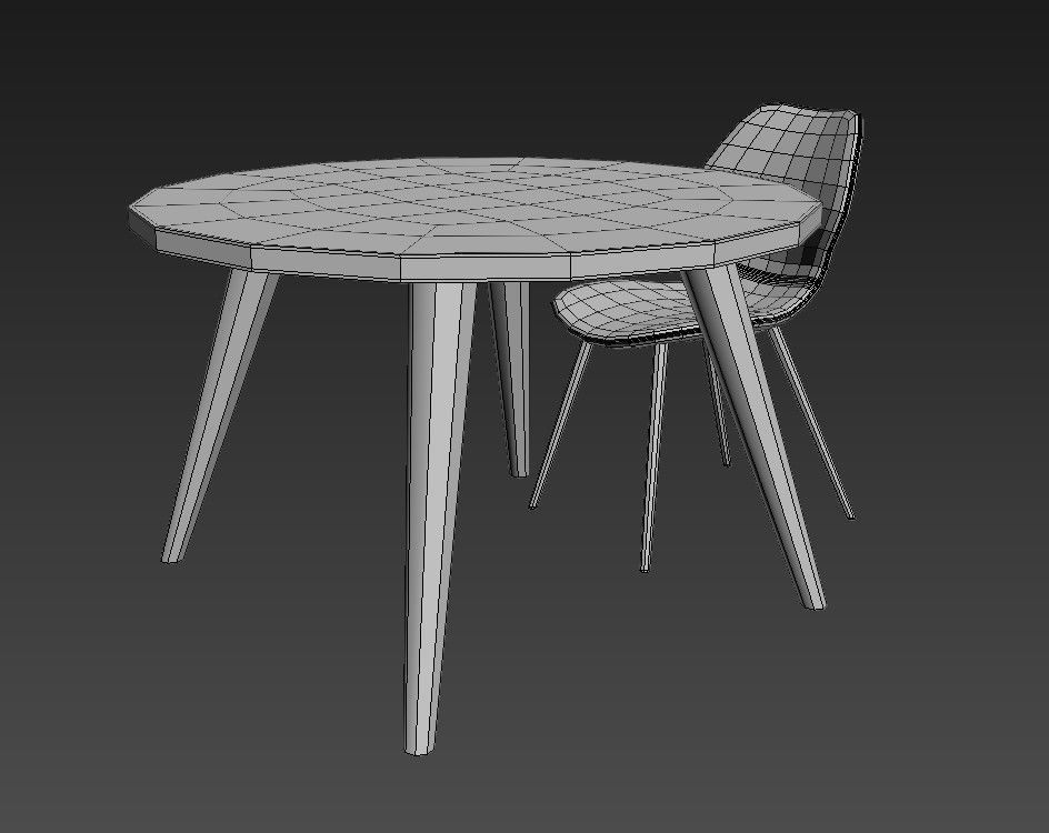 Highrock Dinning Chair Rowico Dining Table 3d model 3D model_2