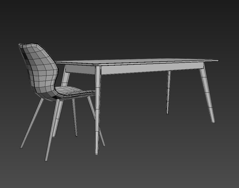 Highrock Dinning Chair Rowico Dining Table 3d model 3D model_1